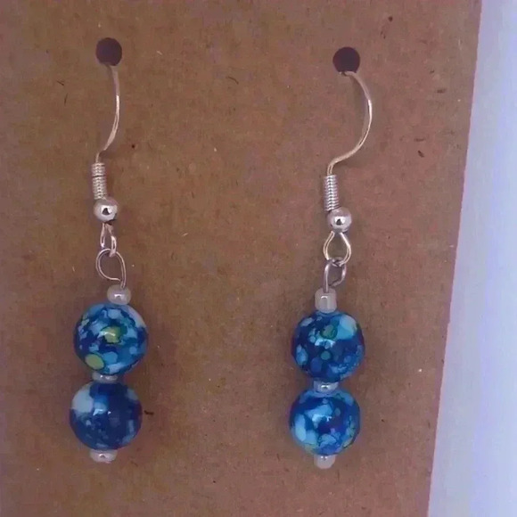 Handmade beaded 925 earrings - Picture 1 of 3